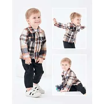 bilison Toddler Baby Boy Outfits Plaid Shirt+T Shirts+Pants Fall Winter 3Pcs Clothing Set 6Months-4T