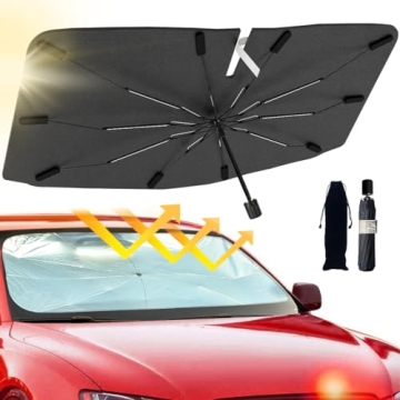JASVIC Foldable Car Windshield Sun Shade Umbrella for Ultimate UV Protection and Heat Insulation