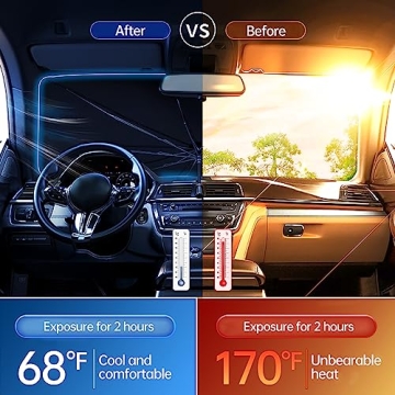 JASVIC Car Windshield Sun Shade with UV Protection