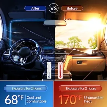 JASVIC Car Windshield Sun Shade with UV Protection