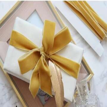 XMLMSH Copper Velvet Ribbon 5/8 Inch Single Face Nylon for Gift Wrapping, Hair Bows, Choker, Wedding Decorations, Cafts, Bouquet - 25 Yards