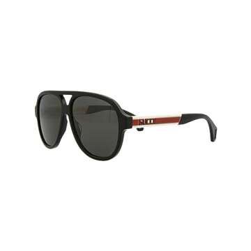 Gucci Aviator Sunglasses Black White Grey Luxury Eyewear Made In Italy Acetate Frame Designer Fashio...