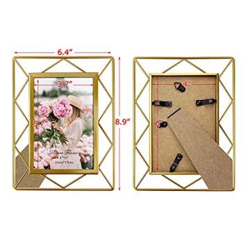 SPEPLA 4x6 Metal Picture Frames - Elegant Set of 2 for Display