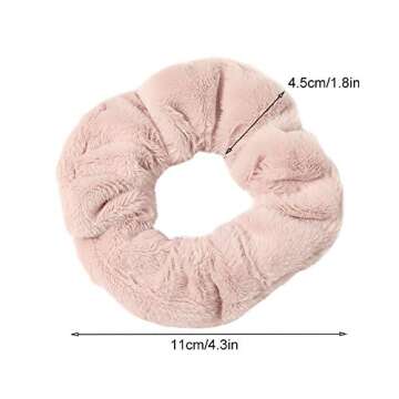 7 Pcs Big Hair Drying Scrunchies Thick Fuzzy Scrunchy Frizz Free Scrunchies Hair Light Bobbles Ropes Traceless Faux Fur Hair Ties Accessories