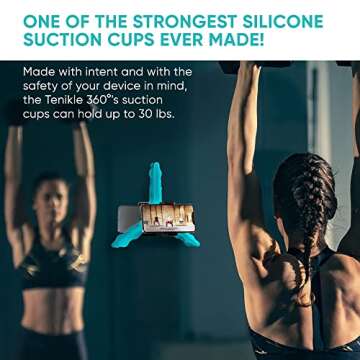 Tenikle® 360° - Flexible Tripod for Phone Camera GoPro, As Seen on Shark Tank, Bendable Suction Cup Camera & Phone Mount, Phone Holder for Car, Compatible w/iPhone & Android (Teal)