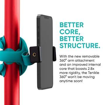 Tenikle® 360° - Flexible Tripod for Phone Camera GoPro, As Seen on Shark Tank, Bendable Suction Cup Camera & Phone Mount, Phone Holder for Car, Compatible w/iPhone & Android (Teal)