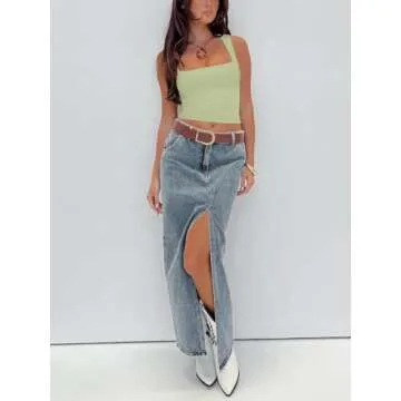 REORIA Trendy Sexy Crop Top for Women - Light Green