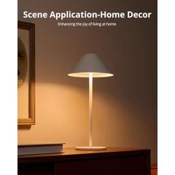 Bojim Mini Lamp Battery Operated, Portable Cordless LED Lamp, 3 Color Stepless Dimming LED Desk Light, for Home/Couple Dinner/Restaurant/Reading/Outdoor Table Lamp/Christmas Gifts (White)