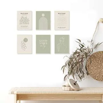 KBKBART Sage Green Matisse Wall Art Prints - Abstract Woman Body Line Art Posters