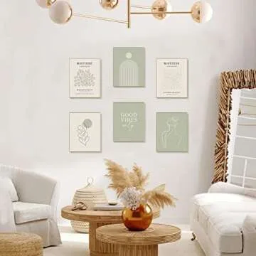 Sage Green Matisse Wall Art Prints for Modern Decor