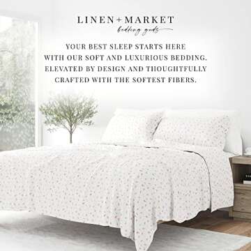 Linen Market 4 Piece Full Bedding Sheet Set (Pink Floral) - Sleep Better Than Ever with These Ultra-...