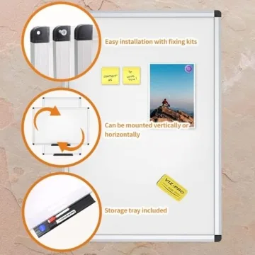 VIZ-PRO 18x12 Magnetic Whiteboard with Accessories