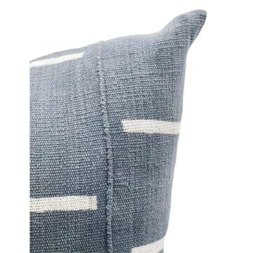 Krinto Farmhouse Pillow || African Pillow, Mudcloth Pillow, Blue Grey Pillow Cover| Throw Pillow Cover, Sofa Cushion, Fall Decor 22x22 (22 x 22)