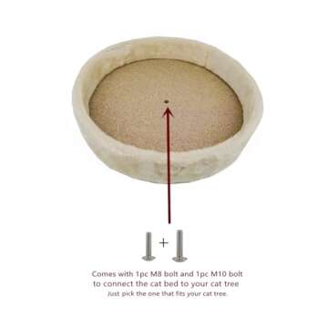 SHENGOCASE 13.5" Cat Tree Tower Accessories Replacement Parts Top Perch Bed with Cushion (Beige, Cat...