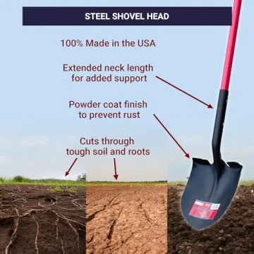 Bully 82515 14-Gauge Round Point Shovel for Gardening