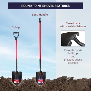 Bully 82515 14-Gauge Round Point Shovel for Gardening
