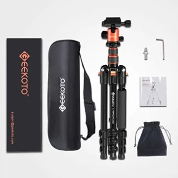 GEEKOTO Compact 77'' Tripod for DSLR with 360 Degree Ball Head