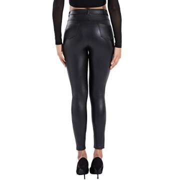Tagoo High Waisted Faux Leather Leggings with Pockets