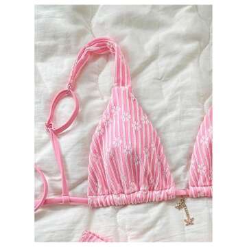 Chic RoseSeek Backless Swimwear Set for Women