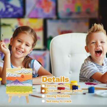 20PCS Mini Canvases, 4x4inch Small Canvas Stretched Canvas, 2/5'' Tiny Canvas Small Painting Canvas Square Canvases for Painting, Art Supplies, Acrylics, Oils&Other Painting