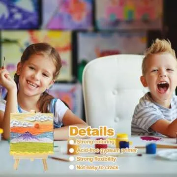 20PCS Mini Canvases, 4x4inch Small Canvas Stretched Canvas, 2/5'' Tiny Canvas Small Painting Canvas Square Canvases for Painting, Art Supplies, Acrylics, Oils&Other Painting