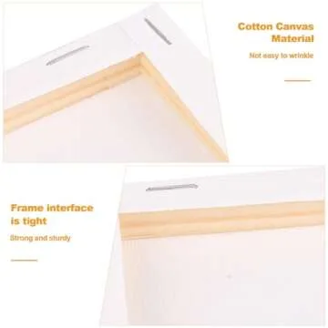 20PCS Mini Canvases, 4x4inch Small Canvas Stretched Canvas, 2/5'' Tiny Canvas Small Painting Canvas Square Canvases for Painting, Art Supplies, Acrylics, Oils&Other Painting