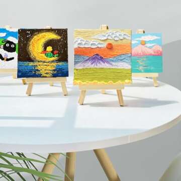 20PCS Mini Canvases, 4x4inch Small Canvas Stretched Canvas, 2/5'' Tiny Canvas Small Painting Canvas Square Canvases for Painting, Art Supplies, Acrylics, Oils&Other Painting