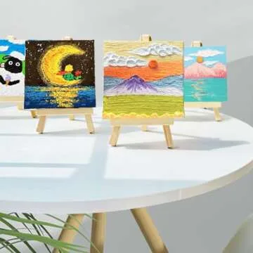 20PCS Mini Canvases, 4x4inch Small Canvas Stretched Canvas, 2/5'' Tiny Canvas Small Painting Canvas Square Canvases for Painting, Art Supplies, Acrylics, Oils&Other Painting