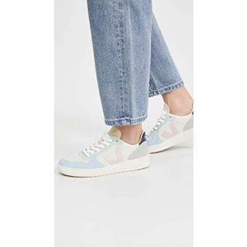Veja Women's V-10 Sneakers, Multico/Natural/Babe, 4 Medium US