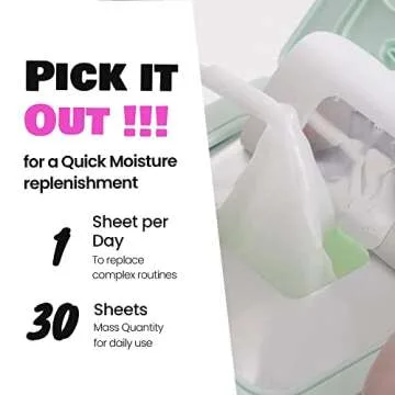 DEWYTREE Pick and Quick Moisture Full Mask 30 Sheets | Korean Collagen Face Mask Skincare Sheets | Hydrating Face Masks w/Ceramide | Intensely Moisturizing Face Masks Beauty Sheet Set