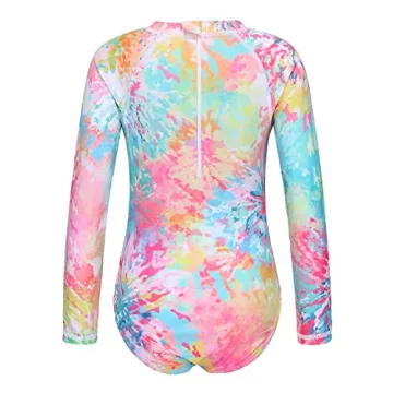 Zestonie Girls Long Sleeve Rash Guard Swimsuit