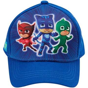PJ Masks Boys' Baseball Cap - 3D Catboy, Owlette, Gekko Curved Brim Snap Back Hat (2T-7)