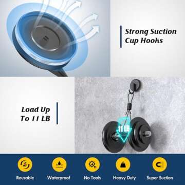 MOTAIPEAK Suction Cup Hooks for Shower, Shower Hooks for Inside Shower,Mounting on Glass Shower Doors, Tile, Mirrors, Metals,Hooks for Hanging Towels, Robe, Loofah, Jackets-Black(2 Pack)