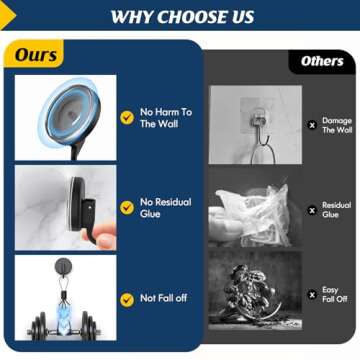 MOTAIPEAK Suction Cup Hooks for Shower, Shower Hooks for Inside Shower,Mounting on Glass Shower Doors, Tile, Mirrors, Metals,Hooks for Hanging Towels, Robe, Loofah, Jackets-Black(2 Pack)