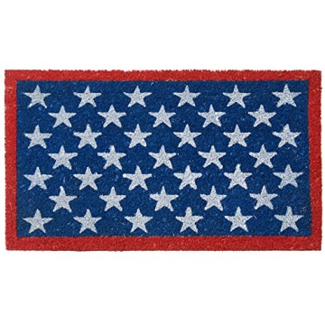 Rubber-Cal Patriotic Door Mat - Durable, Eco-Friendly, Red White Blue 18x30 Inch