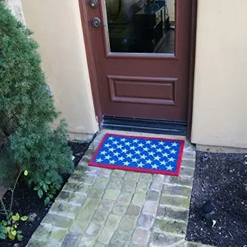 Durable Eco-Friendly Patriotic Door Mat Red White Blue