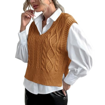 Chic Cropped Sweater Vest for Women in Soft Colors