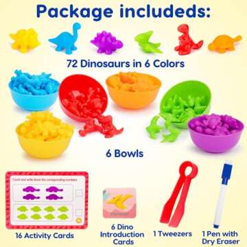 Counting Dinosaurs Montessori Toys for 3 4 5 Years Old Boys Girls Toddler Manipulatives Preschool Le...