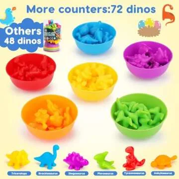Counting Dinosaurs Montessori Toys for 3 4 5 Years Old Boys Girls Toddler Manipulatives Preschool Learning Activities Kindergarten Educational Sensory Fine Motor Skills Toys for Kids Ages 2-4 3-5 4-8