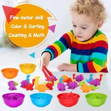 Counting Dinosaurs Montessori Toys for 3 4 5 Years Old Boys Girls Toddler Manipulatives Preschool Learning Activities Kindergarten Educational Sensory Fine Motor Skills Toys for Kids Ages 2-4 3-5 4-8