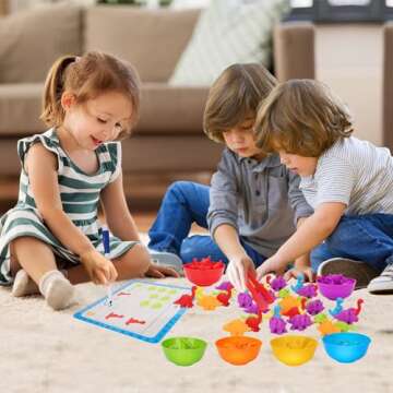 Counting Dinosaurs Montessori Toys for 3 4 5 Years Old Boys Girls Toddler Manipulatives Preschool Learning Activities Kindergarten Educational Sensory Fine Motor Skills Toys for Kids Ages 2-4 3-5 4-8