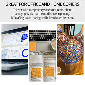 UOKHO 30 Sheets Transparency Film Paper, 8.5x11 Inches Transparent Film for Ink Jet Printer, 100% Tr...