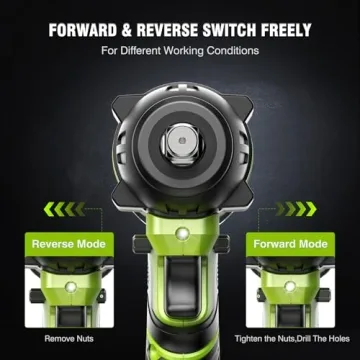 Robustrue 406Ft-lbs Cordless Impact Wrench with 2 Batteries