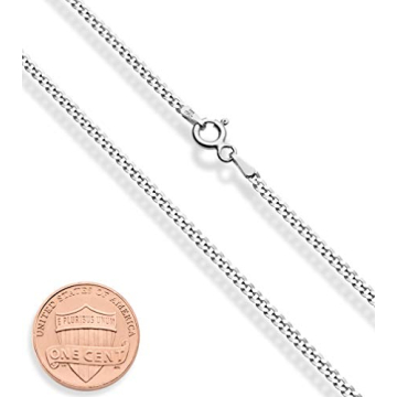Miabella 925 Sterling Silver Curb Chain Necklace - Italian Design