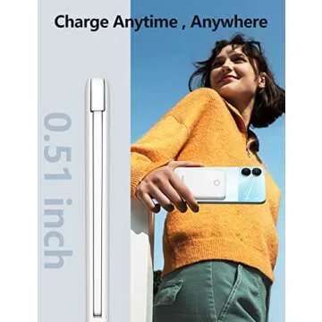 miisso 6000mah Card Size Built in Cables Power Bank, Built in USB C Cords Battery Pack Travel Charger Portable Charger for Phones, 4 Output Ultra Slim Battery Pack Compatible with iPhone, White