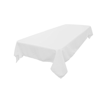 LA Linen Polyester Poplin Washable Rectangular Tablecloth, Stain and Wrinkle Resistant Table Cover 6...