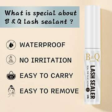 Lash Sealant 10ML Clear Mascara Lash Sealer for Cluster Lashes Overnighter Lash Extension Sealant Healthy Lash Overnight Sealer Longer Life Coating Lash Seal (Clear,10ml)