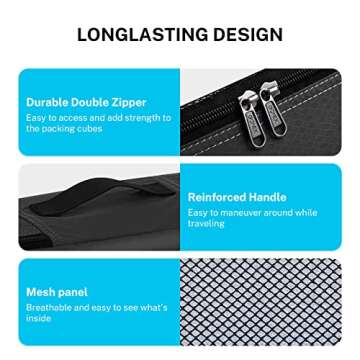 Gonex Packing Cubes for suitcase, 9 Set Lightweight Travel Luggage Packing Organizers with Laundry Bags Travel Essentials Travel Bags for Carry on Suitcases