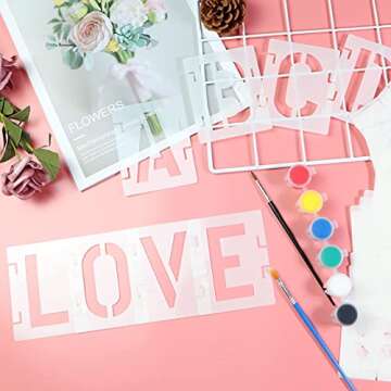 4 Inch Letter Stencils with Numbers and Symbols - 42 Pcs DIY Art Kit