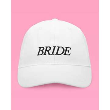 xo, Fetti Bride Baseball Hat Bachelorette Party Decorations White | Bride to Be Gift, Engagement Party Supplies, Cool Bride